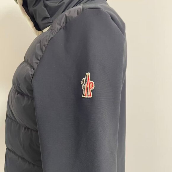 Hooded paneled twill and quilted stretch-shell down jacket - Picture 11 of 15